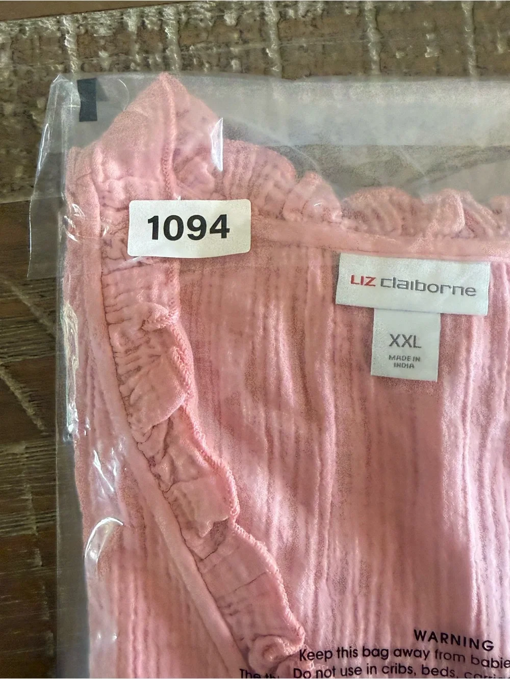 Liz Claiborne Soft Pink Ruffle V-Neck Sleeveless Blouse 2X